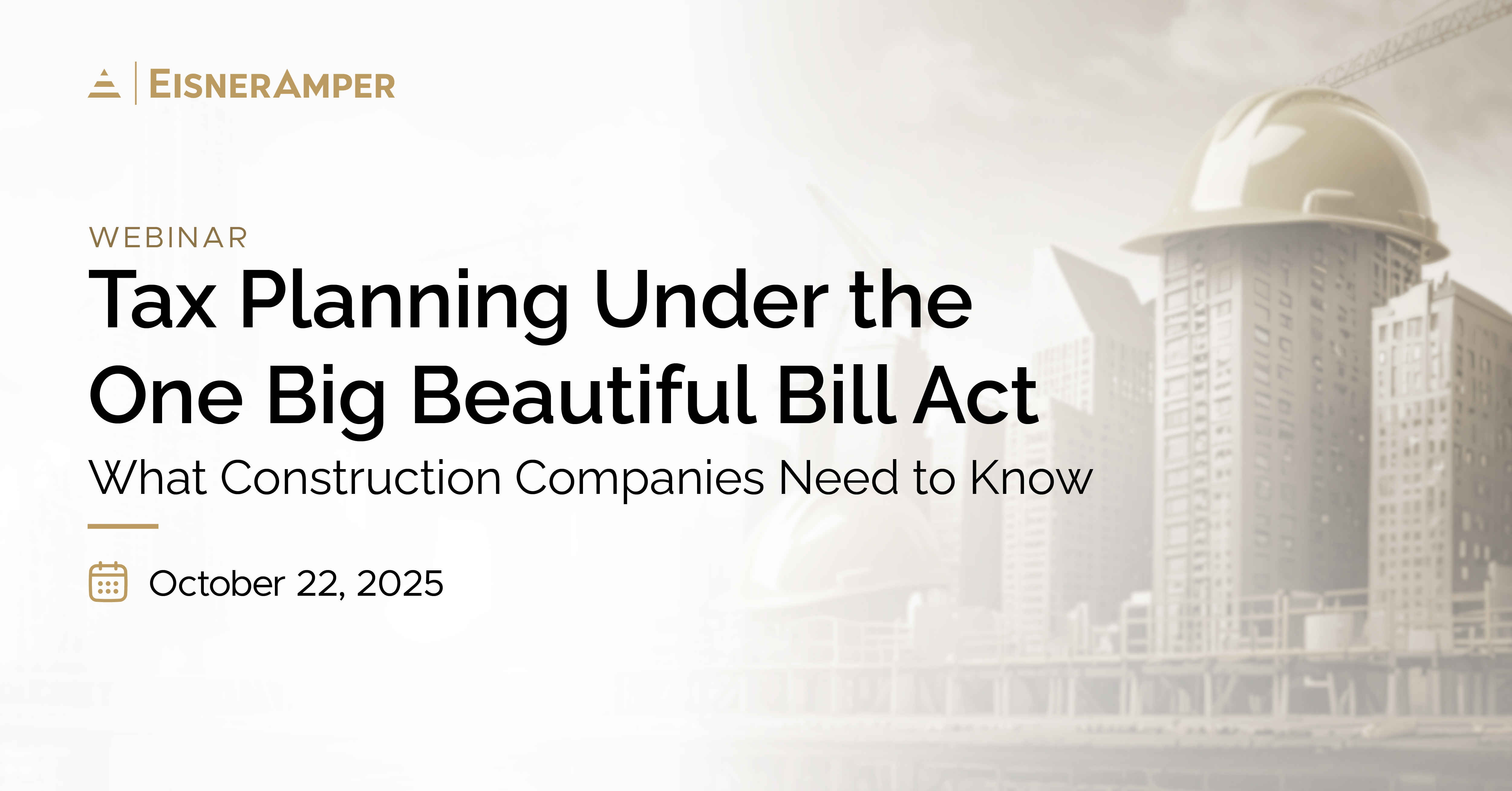 Tax Planning Under the One Big Beautiful Bill Act | What Construction ...