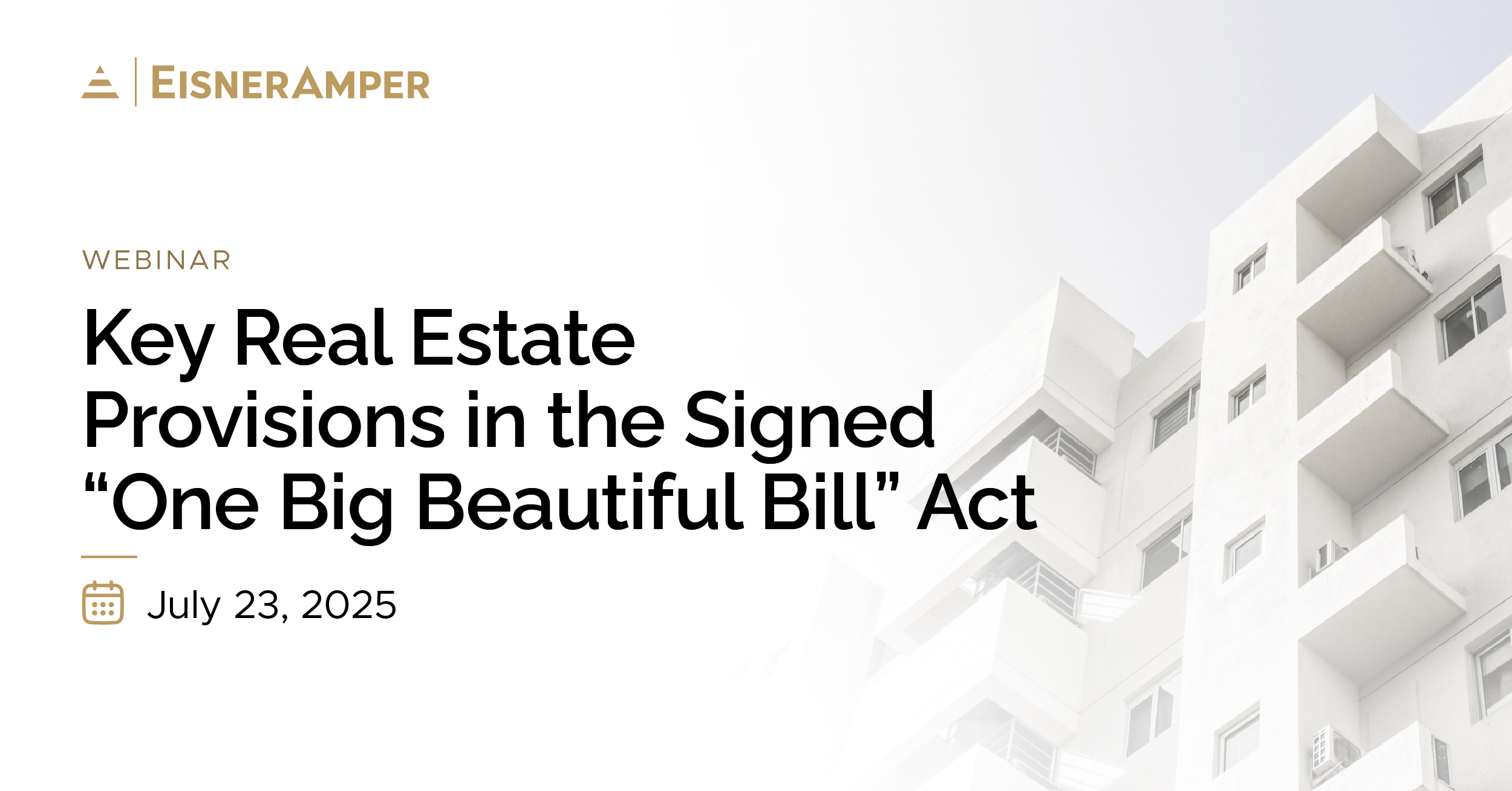 Key Real Estate Provisions in the Signed One Big Beautiful Bill Act