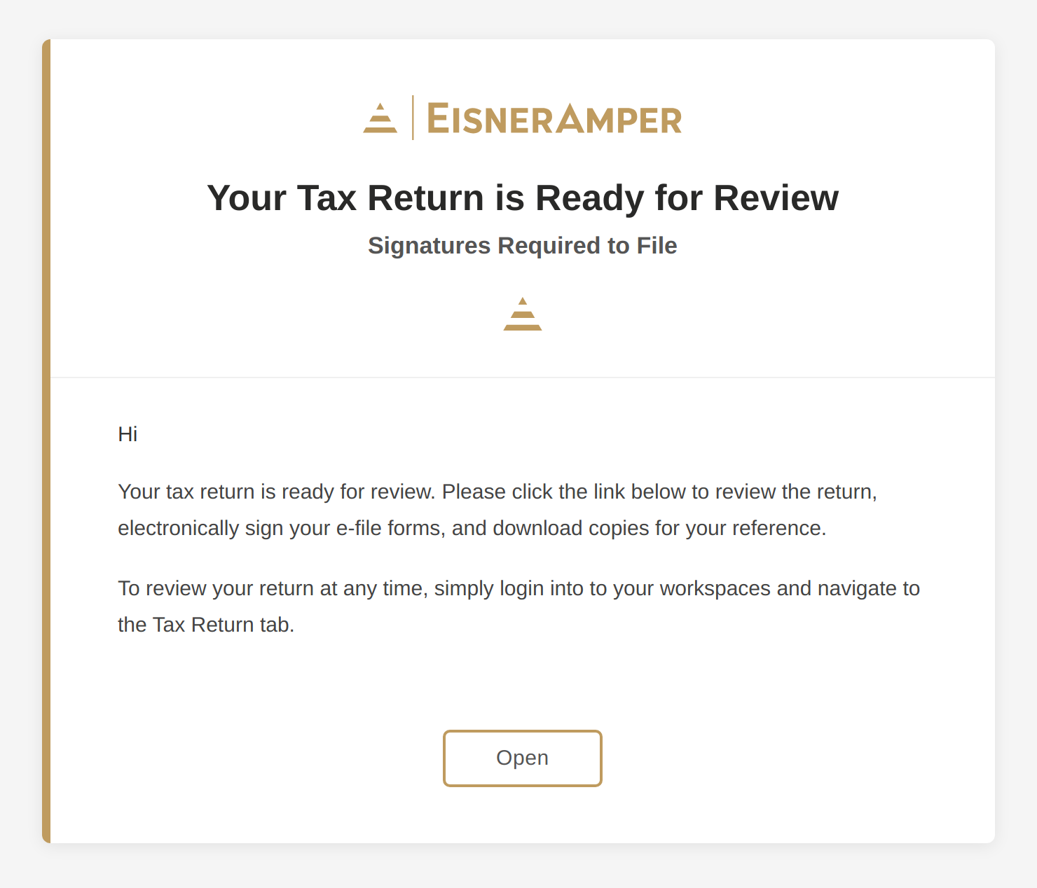 Tax Return Signature Request